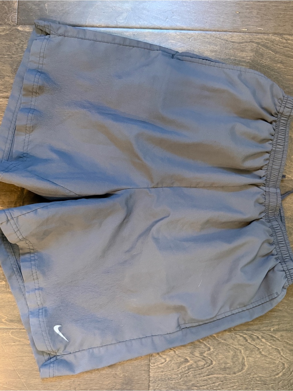 Nike Men's Blue Athletic Shorts with White Swoosh